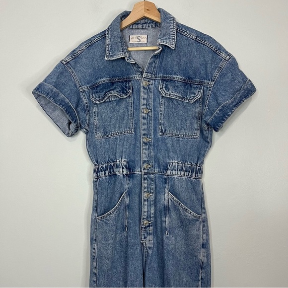 Free People Marci Jumpsuit Denim Overalls High Noon Blue We The Free size small - Picture 4 of 15